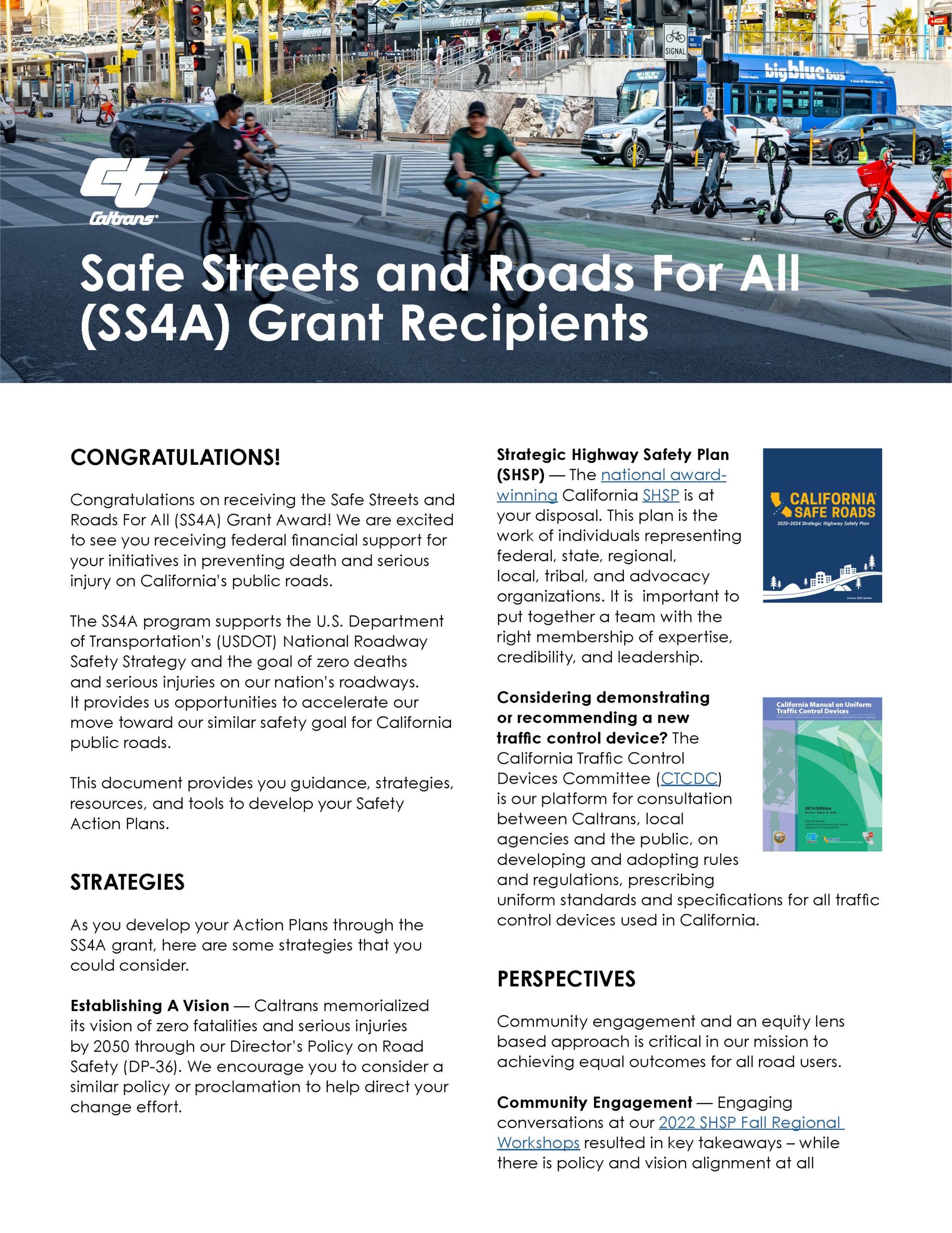 Safe Streets & Roads For All Grant Award Recipients – Local Assistance Blog